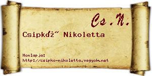 Csipkó Nikoletta névjegykártya