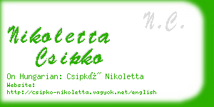 nikoletta csipko business card